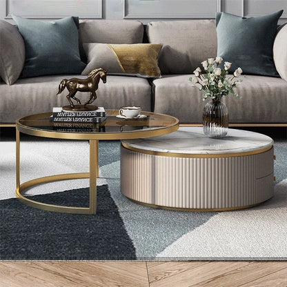 Modern Marble Coffee Tables For Simple Small Apartment Living Room Furniture Sofa Side Household Storage Cabinet End Table Set
