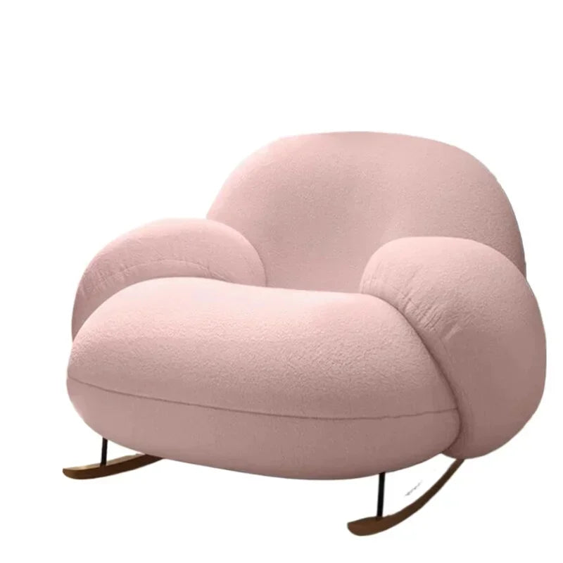 Pink Modern Lounge Recliner Chair - Nordic Style Designer Home Furniture for Comfortable Back Support