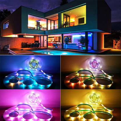 LED Strip Lights RGBIC 5050 LED Strips Commercial Grade Waterproofing App Control Tape Light For Bedroom Room Kitchen Bar