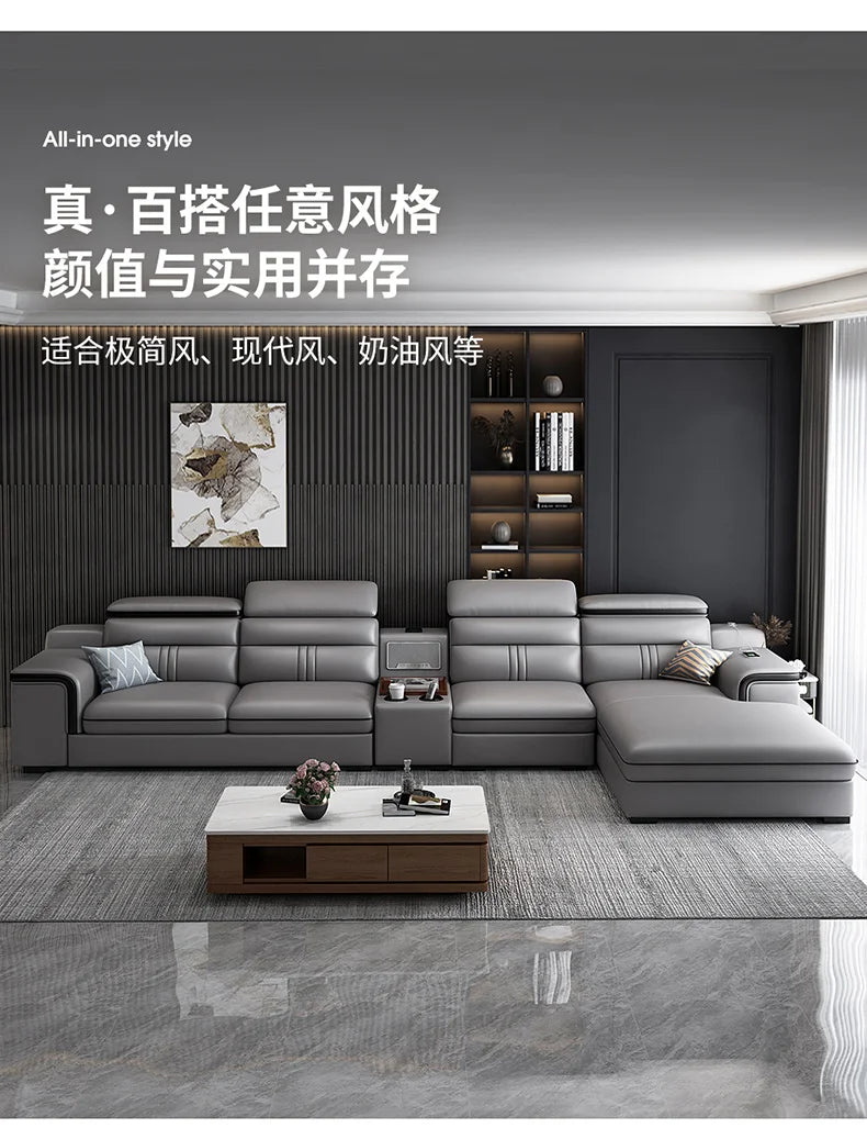 Genuine Leather Modern Sofas Luxury Classic Bedrooms Cinema Sofas Comfortable Straight Muebles Para El Hogar Home Accessories