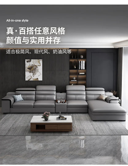 Genuine Leather Modern Sofas Luxury Classic Bedrooms Cinema Sofas Comfortable Straight Muebles Para El Hogar Home Accessories