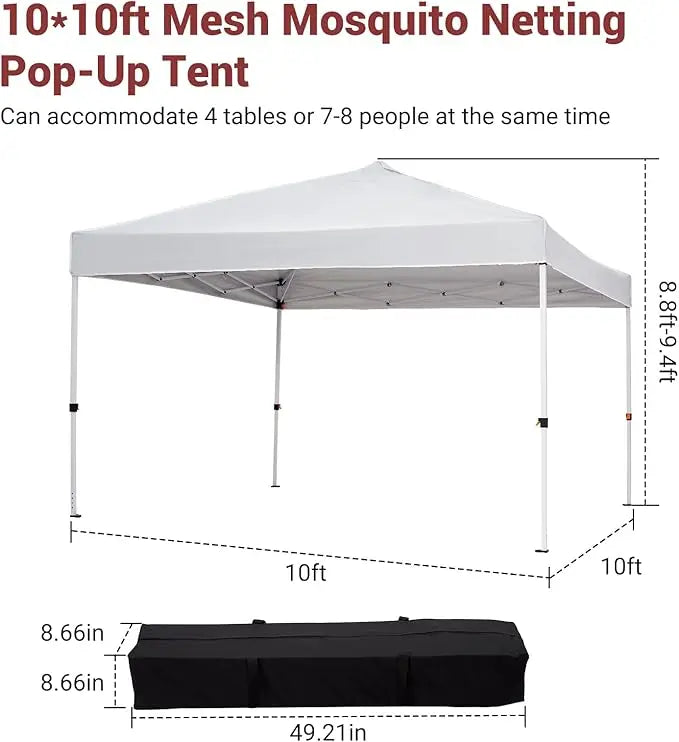 Easy Pop-Up Canopy, Outdoor Screen Tent with Mesh Mosquito Netting Side Walls, Pop Up Tent, Waterproof for Camping Party Yard