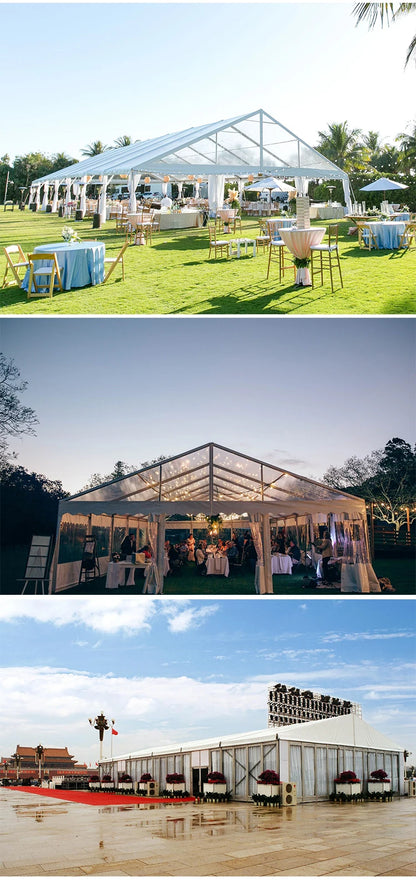 Factory Custom Aluminum Tent Waterproof Large Outdoor Event Wedding Exhibition Shelter PVC Marquee Tent Commercial Banquet Tent