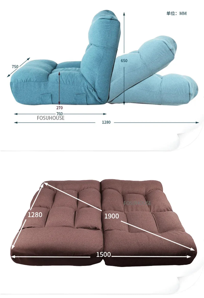 Creative Lying and Sleeping Living Room Sofa Japanese Tatami Bedroom Lazy Sofa Folding Backrest Lounge Chair Home Floor Chair