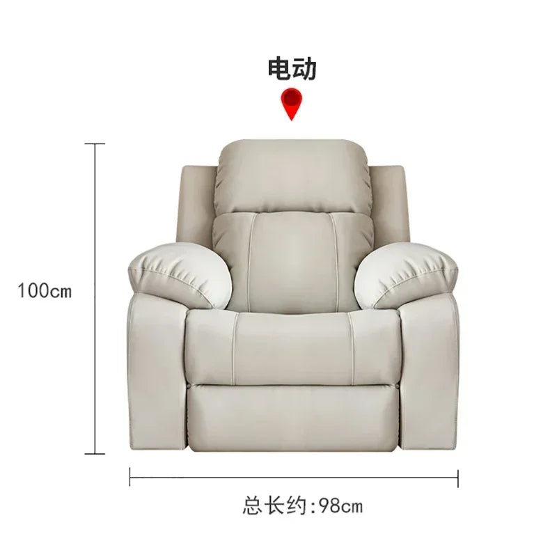 ReclinerMassage Bed Electric Accent Chair Lounge Cheslong Leather Italian Furniture