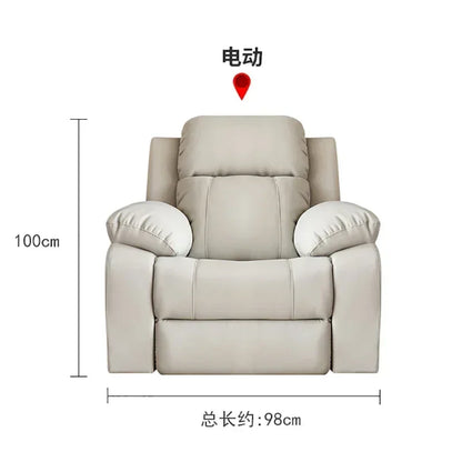 ReclinerMassage Bed Electric Accent Chair Lounge Cheslong Leather Italian Furniture