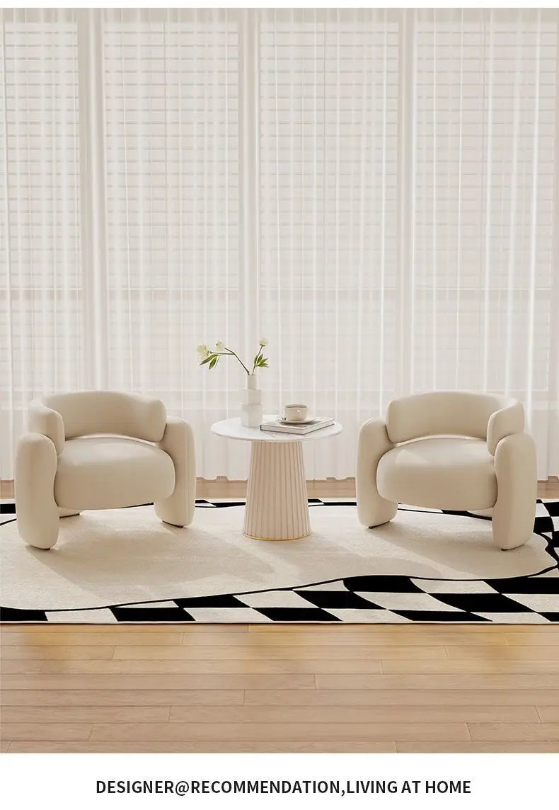 Nordic Simple Single Leisure Chair Living Room Sofa Home Fabric Recliner Bedroom Balcony Small Sofa Study Reading Sofas