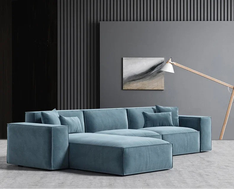 /Italian simple square multiperson combination sofa Nordic creative corner highend living room fabric sofa