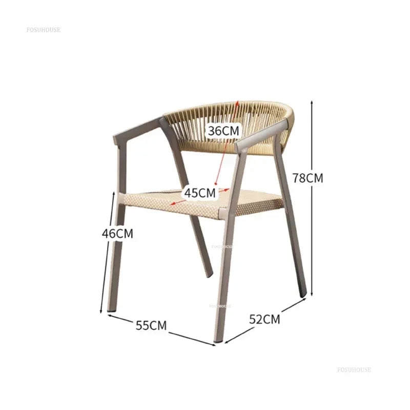 Outdoor Garden Furniture Sets Waterproof Open-air Balcony Aluminum Alloy Chair Outdoor Furniture Sets Courtyard Table and Chair