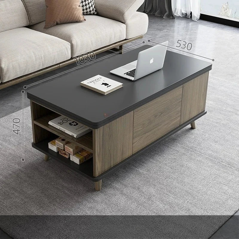 Creative Folding Dining Table Dual-Use Small Apartment Simple Unique Living Room Retractable Lifting Coffee Table Furniture