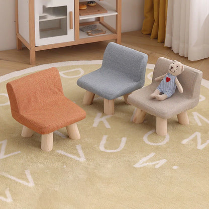 Nordic Wooden Chair with Backrest Strong Load Capacity for Bedroom Living Room Shoe Changing Low Chair Stool Home Furniture