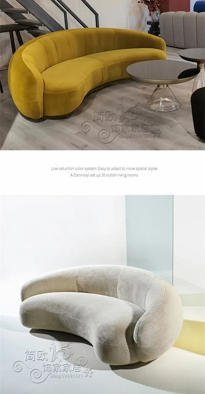 Luxury Living Room Sofas Minimalist Curved Nordic Luxury Lazy Sofa Aesthetic Double Sillas Para Sala De Estar Home Furniture