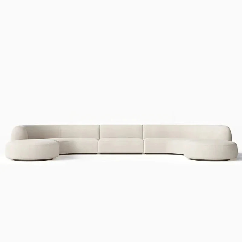 A Luxurious American Curved Design, with Multiple Seats Living Room Furniture U-shaped Modular Sofa