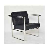 HE 113 Lounge Hans Singe Sofa Chair Leisure Chair Stainless Steel Leather PU for Living Room