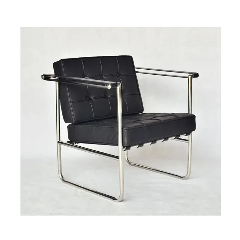 HE 113 Lounge Hans Singe Sofa Chair Leisure Chair Stainless Steel Leather PU for Living Room