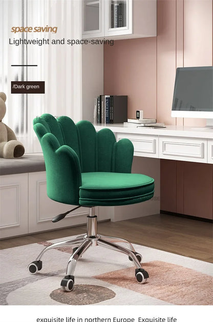 Creative Simple Fabric Petal Office Chairs Household Bedroom Gaming Chairs Lift Backrest Computer Chair for Study Desk Chair WW