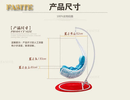 Swing Hanging Chair Hammock Indoor Balcony Bird's Nest Hanging Basket Rattan Chair Reclining Chair, Rocking Chair
