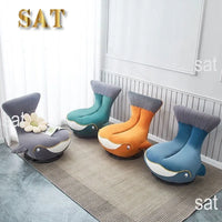 -Fabric Cartoon Seat Shark Transfer Chair Whale Sofa Recliner Single Lounge Children Kids Rocking Chair