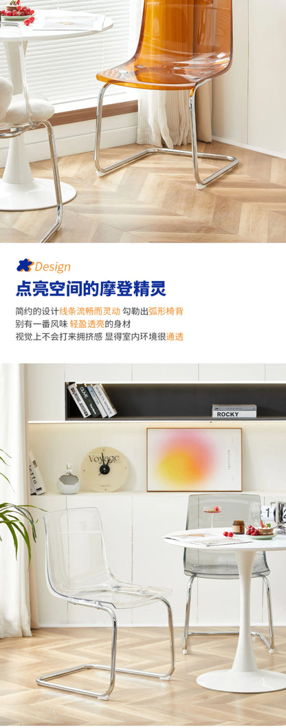 Furniture Stool Modern Transparent Chairs Designer Metal PC Plastic Dining Chair Home Creative Backrest Dining Table Stools