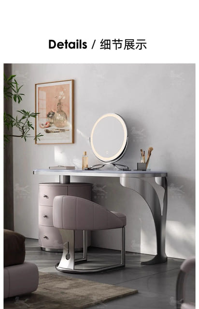 light luxury French luxury stone dresser chest cabinet integrated solid wood modern bedroom high-end makeup table