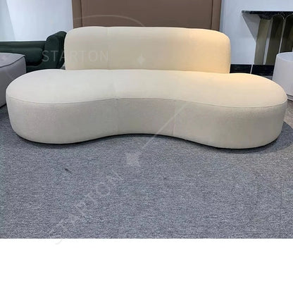 Nouveau canapé rembourré de style italien, minimaliste, pour la réception de bureau, ensemble de canapés avec un design minimaliste crémeux pour les petits salons