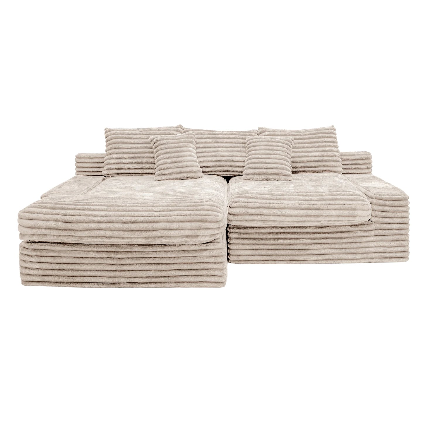 High-end Light Luxury Hot-selling Boneless Sofa Vacuum Compression Sofa Corduroy Retro Fabric Sofa