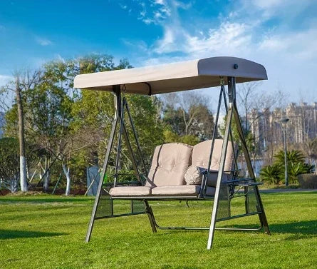 3 Seat Adult Furniture Outdoor Swing Convertible Canopy Garden Swing Chair Patio Swings