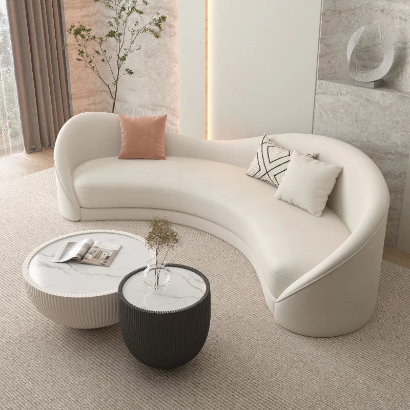 Curved White Living Room Sofas Recliner Cloud Cream Modern Living Room Sofas Create European Lazy Divano Postmodern Furniture