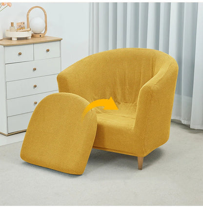 2pcs/set Jacquard Stretch Club Armchair Slipcover 1pc Barrel Tub Sofa Cover + 1pc Polar Fleece Couch Cover Furniture Protector
