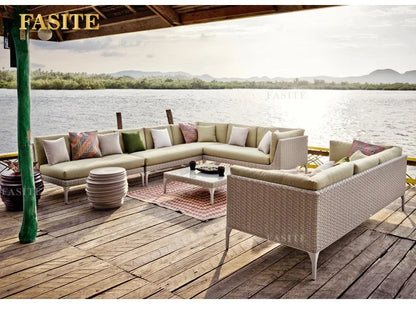 Rattan Sofa Nordic Villa Area Courtyard Outdoor Sofa Furniture Model Room Outdoor Soft Decoration Bed Recliner Waterproof