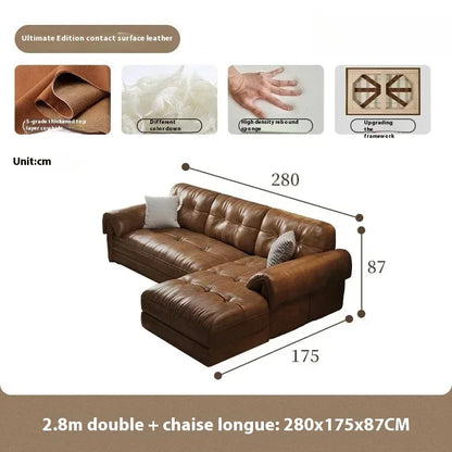 Minimalist Brown Sleep Sofa Faux Leather Designer Loveseat Lazy Sofa Couch Cloud Divano Da Soggiorno Living Room Furniture