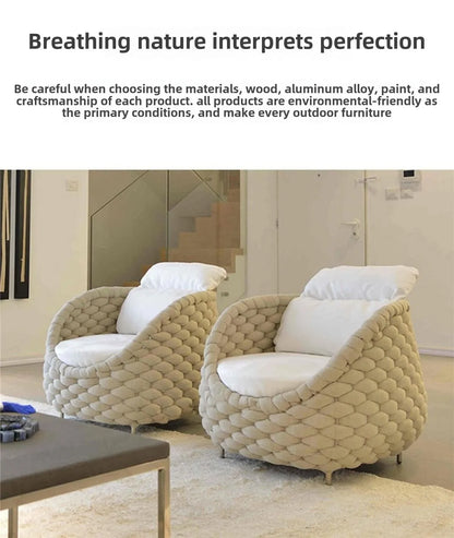 Outdoor Rattan Sofa Courtyard Combination Double Chair Leisure Terrace Villa Living Room Balcony Outdoor Seat Furniture Home