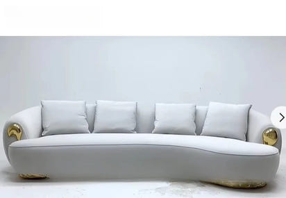 High Quality Living Room Furniture Modern Minimalist Sofa Cama Leather Large Curved Couch Sofa for Villa Sofas De Salon