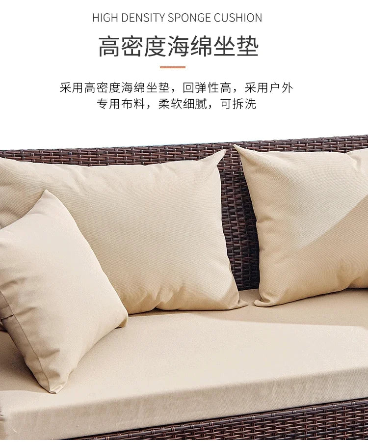 Balcony outdoor combination Living room courtyard hand-woven rattan sofa Rattan chair simple leisure furniture Economically