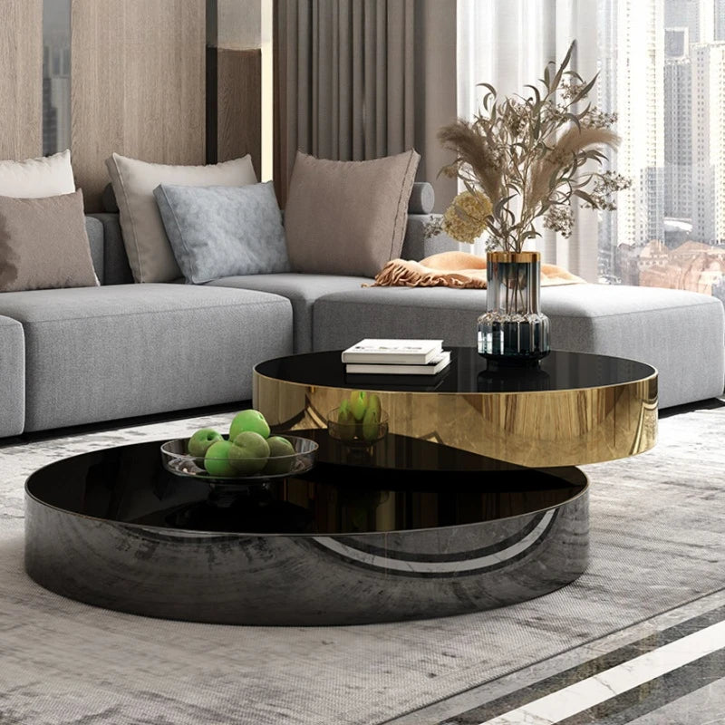 Italian Luxury Rotating Coffee Tables Modern Minimalist Living Room Extension Coffee Table Creative Design Home Furniture FYCT