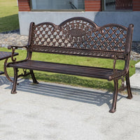 2025 New outdoor metal Bench with backrest garden long chair outdoor bench cast aluminum leisure Patio benches