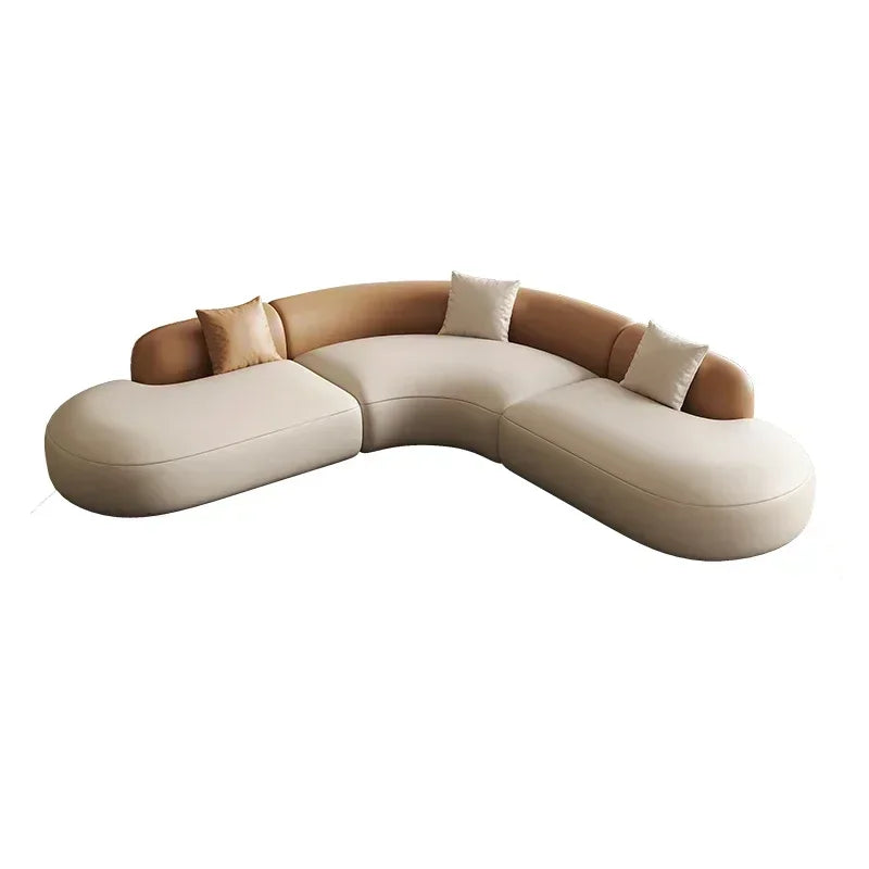 Curved Individual Living Room Sofas Corner Recliner Luxury Nordic Sofas Modern Cloud Single Floor Designer Wood Divano Furniture