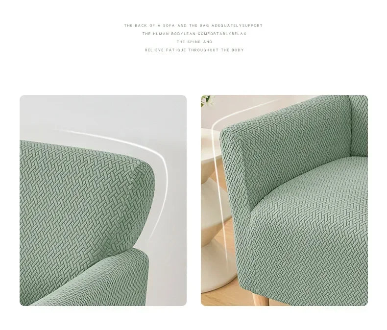 Jacquard Club Tub Sofa Cover Elastic Single Armchair Slipcover Stretch Spandex Chair Slipcover for Bar Counter Living Room