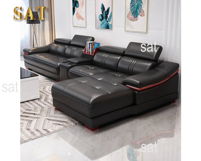 # Hot Sales Modern Sectional Sofa Multifunction Latex Cushion Sofa Leather L Shaped Living Sofa Set With Music Design
