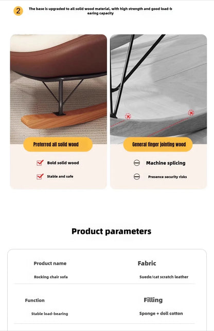 Simple Penguin Rocking Chair,Balcony Sofa,Home Leisure Chair,Living Room Honeycomb Lazy Leisure Rocking Chair Recliner Chairs