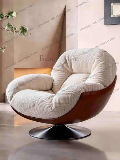 yj9 Medieval sofa chair living room balcony household light luxury high-end nest chair fabric single rotation