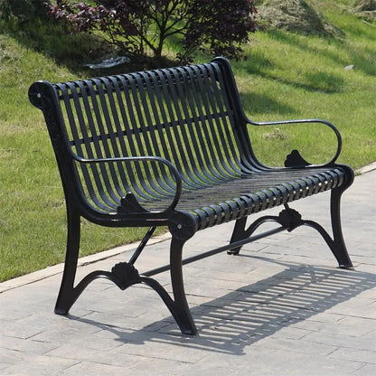 Luxury Park Metal Benches Seat Outdoor Garden Patio Cast Iron Benches