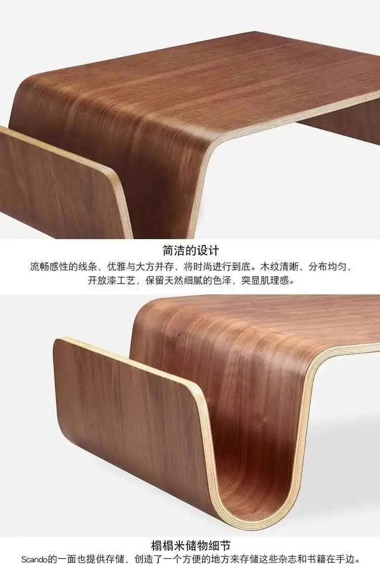 Style Apartment Room Creative Solid Minimalist Log Modern Japanese Ash Wood Coffee Living Table Small Home Tatami Furniture Top