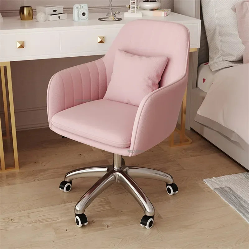 Comfortable Back Lift Swivel computer Chair for Office Furniture Leisure Creative pink gaming chair Modern pink Office Chairs Z