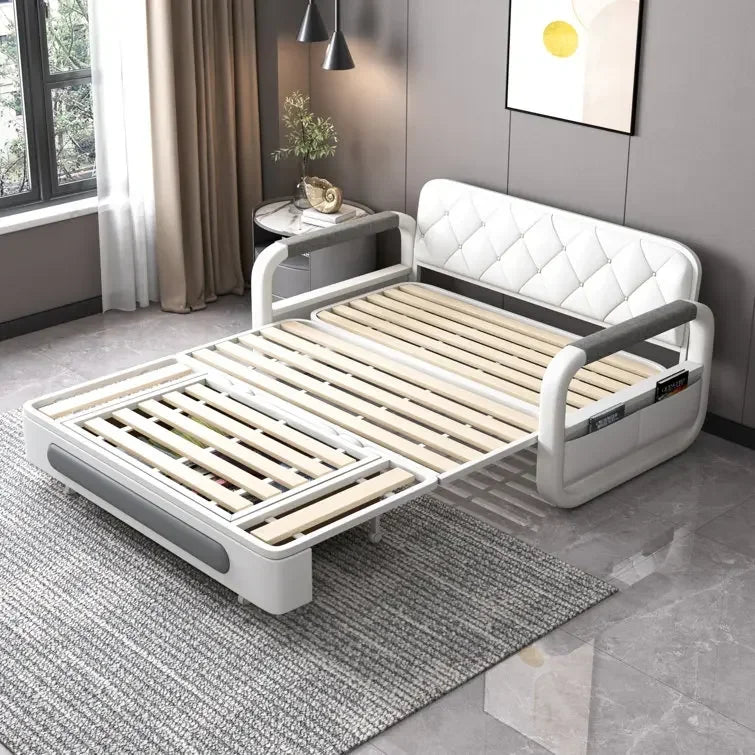 Apartment Furniture Sleeper Sofa Chair Recliner Lounge Couches Metal Frame Foldable Sofa Cum Bed Storage Modern Folding Sofa