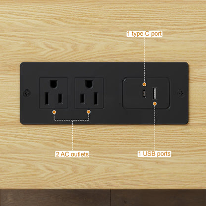 69" TV Stand w/ Power Outlet for TVs up to 80",Entertainment Center w/ Storage & Drawer,TV Console w/ Adjustable Shelves