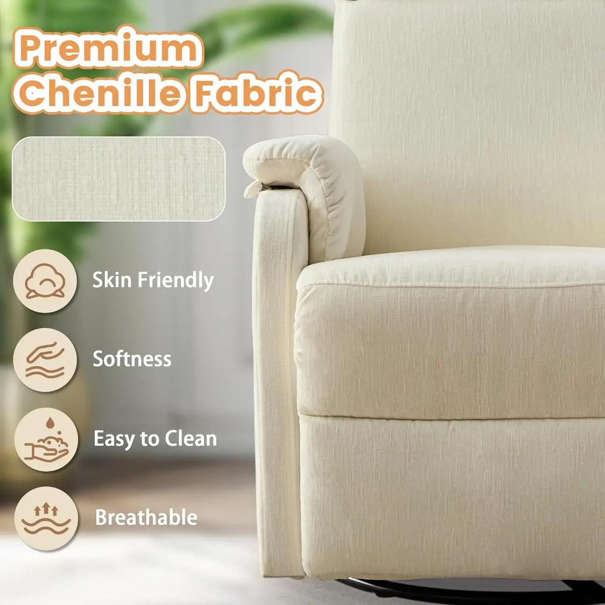 Recliner Chair, Swivel Rocking Recliner Chair for Adults, Glider Rocking Chair, Small Nursery Chair Recliner for Living Room