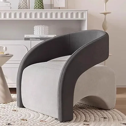 A Nordic Light Luxury Curved Balcony Chair Design Sense Living Room Lazy Single Sofa Leisure Chair