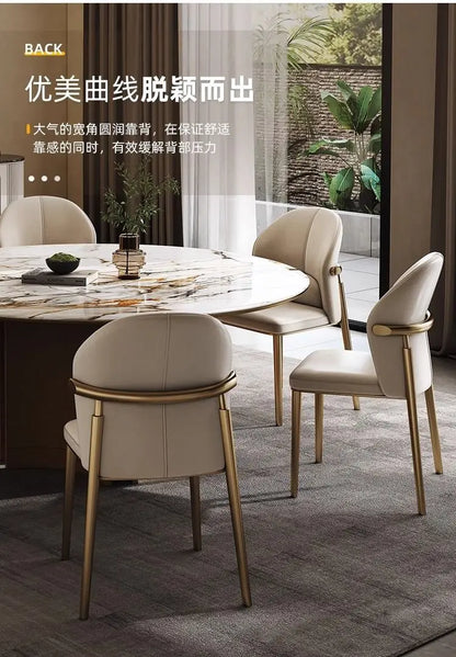 Italian Dining Chair Home Nordic Backrest Chair High-end Restaurant Stool Hotel Modern Simple Light Luxury Stainless Steel Chair