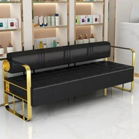 Famous Hair Salon Area Bench Hair Salon Waiting Light Luxury Stainless Steel Bar Sofa